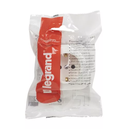 Legrand Forix 782420 földelt dugalj 2P+F, 16 A, IP21, fehér, falon kívüli