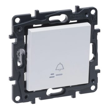   Legrand Niloé Step 863110 egypólusú nyomó jelzőfénnyel, csengőjellel, fehér (Legrand 863110 / 863110B)