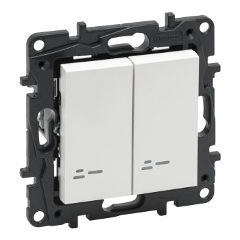   Legrand Niloé Step 863118 kettős váltókapcsoló jelzőfénnyel, fehér (Legrand 863118 / 863118B)
