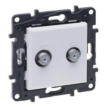   Legrand Niloé Step 863176 kettős TV aljzat, "F" típus, végzáró (1,5 dB /, fehér (Legrand 863176 / 863176B)