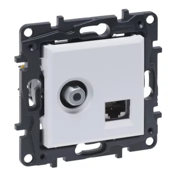 Legrand Niloé Step 863177 TV F + RJ45 aljzat, IP20, fehér, süllyesztett