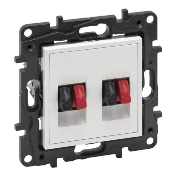   Legrand Niloé Step 863186 kettős hangszóró aljzat, fehér (Legrand 863186 / 863186B)
