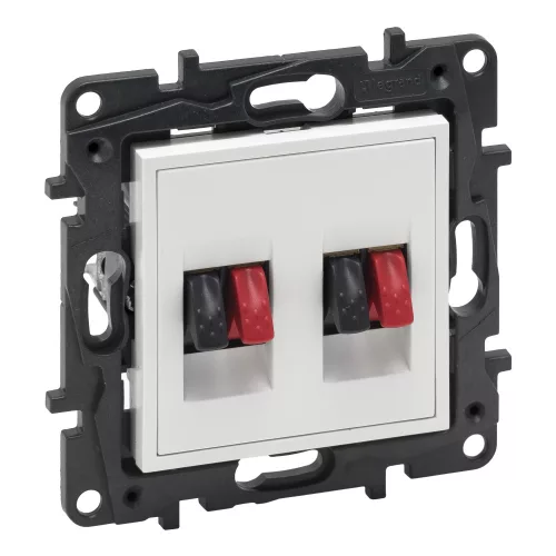 Legrand Niloé Step 863186 Kettős hangszóró aljzat, IP20, fehér, süllyesztett