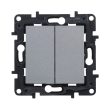 Legrand Niloé Step 863308 kettős váltókapcsoló, 10AX, alumínium (Legrand 863308 / 863308B)