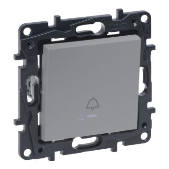   Legrand Niloé Step 863310 egypólusú nyomó jelzőfénnyel, csengőjellel, alumínium (Legrand 863310 / 863310B)