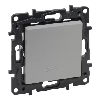 Legrand Niloé Step 863311 Egypólusú kapcsoló (101), 10 A, IP20, alumínium, süllyesztett