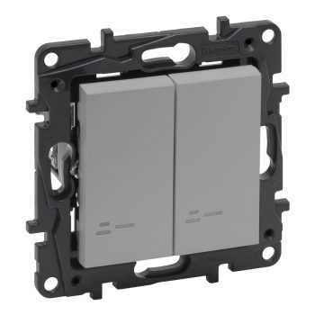   Legrand Niloé Step 863315 csillárkapcsoló jelzőfénnyel, 10AX, alumínium (Legrand 863315 / 863315B)