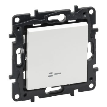   Legrand Niloé Step 863316 váltókapcsoló jelzőfénnyel, 10AX, alumínium (Legrand 863316 / 863316B)