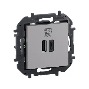 Legrand Niloé Step 863354B dupla USB-A+C Power delivery töltőaljzat, maximum 20 W