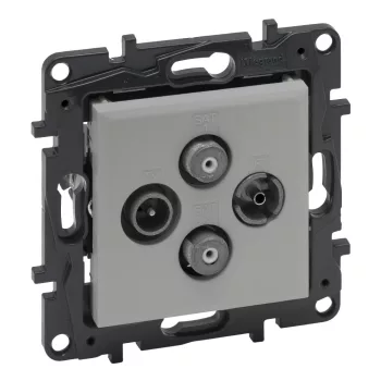   Legrand Niloé Step 863382 TV-R-SAT-SAT csillagpontos aljzat (1,5 dB /, alumínium (Legrand 863382 / 863382B)