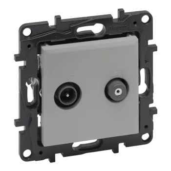   Legrand Niloé Step 863383 TV-SAT csillagpontos aljzat (1,5 dB /, alumínium (Legrand 863383 / 863383B)