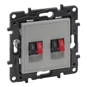   Legrand Niloé Step 863386 kettős hangszóró aljzat, alumínium (Legrand 863386 / 863386B)
