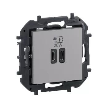 Legrand Niloé Step 863390B dupla USB-C+C Power delivery töltőaljzat, maximum 20 W
