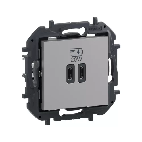 Legrand Niloé Step 863390B dupla USB-C+C Power delivery töltőaljzat, maximum 20 W