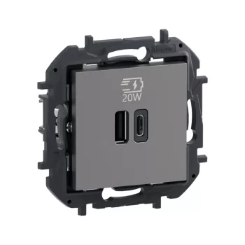 Legrand Niloé Step 863454B dupla USB-A+C Power delivery töltőaljzat, maximum 20 W