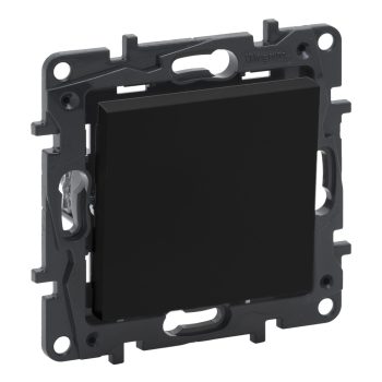   Legrand Niloé Step 863509 egypólusú nyomó, 6A, fekete (Legrand 863509 / 863509B)