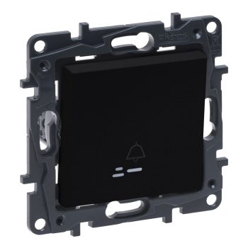   Legrand Niloé Step 863510 egypólusú nyomó jelzőfénnyel, csengőjellel, fekete (Legrand 863510 / 863510B)