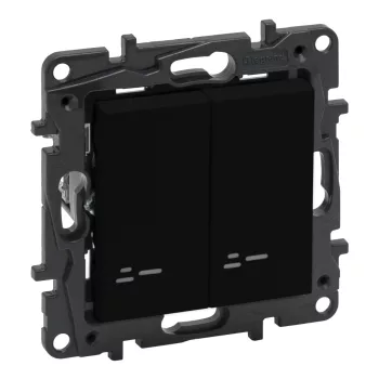 Legrand Niloé Step 863518 Kettős váltókapcsoló (106+6), 10 A, IP20, fekete, süllyesztett