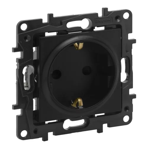 Legrand Niloé Step 863520 földelt dugalj 2P+F, 16 A, IP20, fekete, süllyesztett