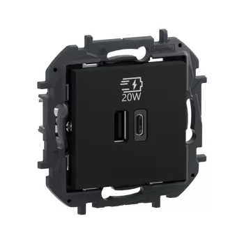 Legrand Niloé Step 863554B dupla USB-A+C Power delivery töltőaljzat, maximum 20 W