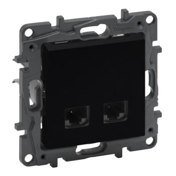   Legrand Niloé Step 863564 2xRJ45 Cat.6 UTP aljzat, fekete (Legrand 863564 / 863564B)