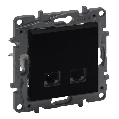 Legrand Niloé Step 863570 2xRJ45 Cat.6A STP aljzat, fekete (Legrand 863570)