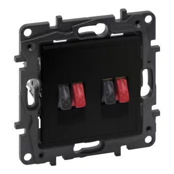   Legrand Niloé Step 863586 kettős hangszóró aljzat, fekete (Legrand 863586 / 863586B)