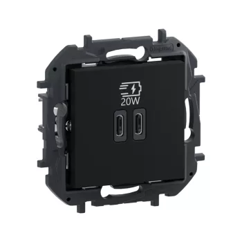 Legrand Niloé Step 863590B dupla USB-C+C Power delivery töltőaljzat, maximum 20 W
