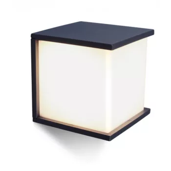   Lutec 5184601118 BOX CUBE, kültéri, fali lámpa, 60W, IP44 védettséggel, 5 év garanciával, E27, sötétszürke / opál színben ( LUTEC 5184601118 )