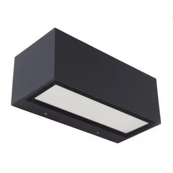   Lutec 5189112118 GEMINI, kültéri, fali lámpa, 20W, IP54 védettséggel, melegfehér ( 3000K ), 1230 lm, 5 év garanciával, LED panel, sötétszürke / átlátszó színben ( LUTEC 5189112118 )