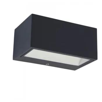  Lutec 5189113118 GEMINI, kültéri, fali lámpa, 10W, IP54 védettséggel, melegfehér ( 3000K ), 500 lm, 5 év garanciával, LED panel, sötétszürke / átlátszó színben ( LUTEC 5189113118 )
