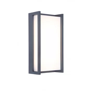   Lutec 5193001118 QUBO, kültéri, fali lámpa, 18W, IP54 védettséggel, melegfehér ( 3000K ), 1100 lm, 5 év garanciával, LED panel, sötétszürke / opál színben ( LUTEC 5193001118 )
