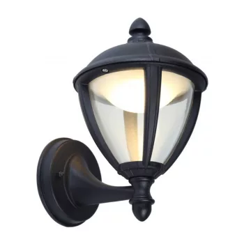   Lutec 5260101012 UNITE, kültéri, fali lámpa, 9W, IP44 védettséggel, melegfehér ( 3000K ), 330 lm, 5 év garanciával, LED panel, matt fekete / átlátszó színben ( LUTEC 5260101012 )