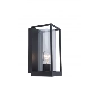   Lutec 5288803012 FLAIR, kültéri, fali lámpa, 40W, IP44 védettséggel, 5 év garanciával, E27, matt fekete / átlátszó színben ( LUTEC 5288803012 )