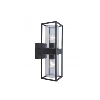   Lutec 5288804012 FLAIR, kültéri, fali lámpa, 40W, IP44 védettséggel, 5 év garanciával, E27, matt fekete / átlátszó színben ( LUTEC 5288804012 )