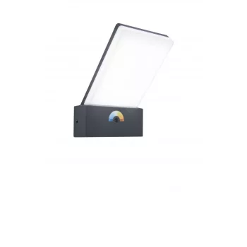   Lutec 5289001118 PANO, kültéri, fali lámpa, 16W, IP54 védettséggel, Állítható ( 3000/5000K ), 1200 lm, 5 év garanciával, LED panel, sötétszürke / opál színben ( LUTEC 5289001118 )