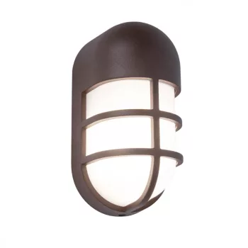   Lutec 6383001445 BULLO, kültéri, fali lámpa 15W, IP54 védettséggel, melegfehér ( 3000K ), 700 lm, 5 év garanciával, LED panel, rusztikus barna / opál színben ( LUTEC 6383001445 )