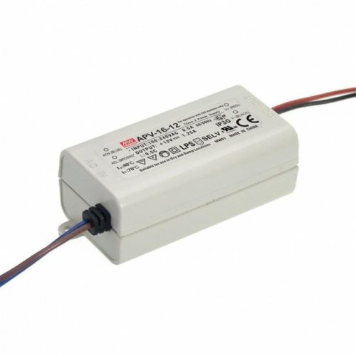 Mean Well APV-16-12 LED tápegység 1 fázisú, 16W, 12V DC kimenettel, 1,25A, 90...264 V AC, 50/60 Hz ( APV-16-12 )