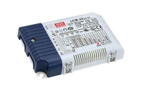Mean Well LCM-40DA 6 (konstans áram) kimenetű DALI tápegység, Vin: 180-295 VAC/254-417 VDC,  P: 40 W, 350mA - 1050mA, 2-100V, 91% hatásfok, 123,5 x 81,5 x 23 mm ( LCM-40DA )