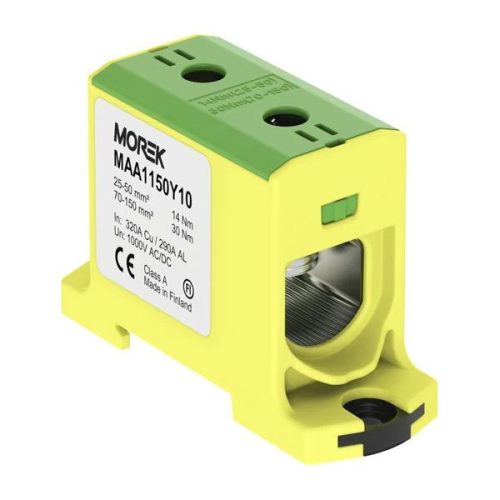 Morek MAA1150Y10 OTL 150 Fővezetéki sorkapocs, 1xAl/Cu 25-150, 1000V, sárga/zöld