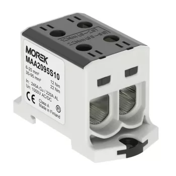   Morek MAA2095S10 OTL 95-2 Fővezetéki sorkapocs, 2xAl/Cu 6-95 mm2, 1000V, fekete