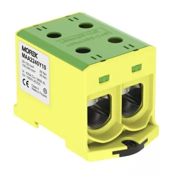   Morek MAA2240Y10 OTL 240-2 Fővezetéki sorkapocs, 2xAl/Cu 35-240, 1000V, zöld/sárga