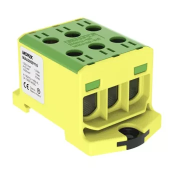   Morek MAA3050Y10 OTL 50-3 Fővezetéki sorkapocs, 3xAl/Cu 1,5-50mm2, 1000V, zöld/sárga