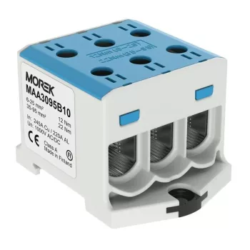   Morek MAA3095B10 OTL 95-3 Fővezetéki sorkapocs, 3xAl/Cu 6-95 mm2, 1000V, kék