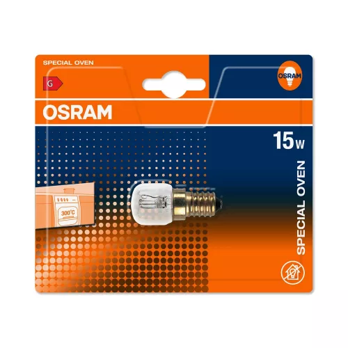 OSRAM OVEN T LED sütőizzó dimmelhető, cső forma, üveg búra, E14 foglalat, 15W, 85lm, 2700K, 300°C