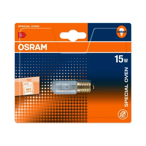 OSRAM OVEN T LED sütőizzó dimmelhető, cső forma, üveg búra, E14 foglalat, 15W, 60lm, 2700K, 300°C