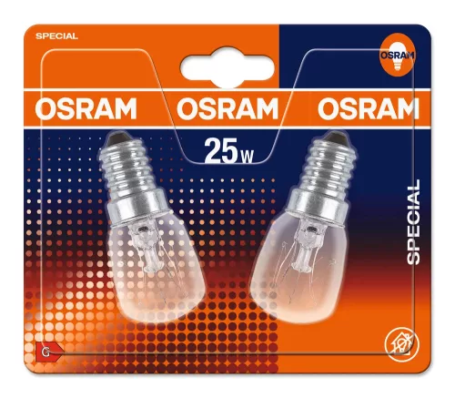 OSRAM OVEN T dimmelhető LED sütőizzó cső forma, üveg búra, E14, 25W, 140lm, 2700K meleg fehér 2db