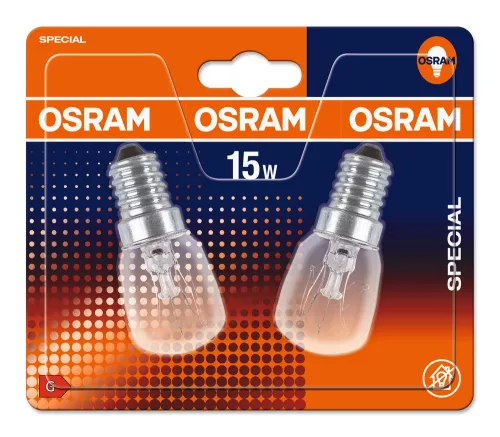 OSRAM OVEN T dimmelhető LED sütőizzó cső forma, üveg búra, E14, 15W, 85lm, 2700K meleg fehér 2db
