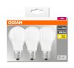OSRAM Base LED izzó, körte forma, matt plasztik búra, E27 foglalat, 8,5W, 2700K, 806lm, 3 db csomag