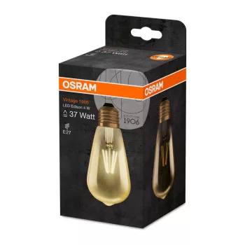 OSRAM LED edison izzó, körte forma, E27 foglalat, 4W, 2500K, 420lm, meleg fehér, energiatakarékos